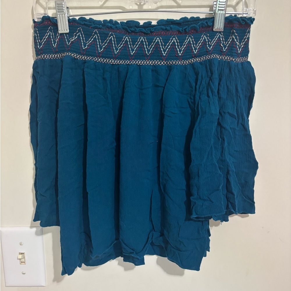 Elegant Blue Embroidered Women's Top